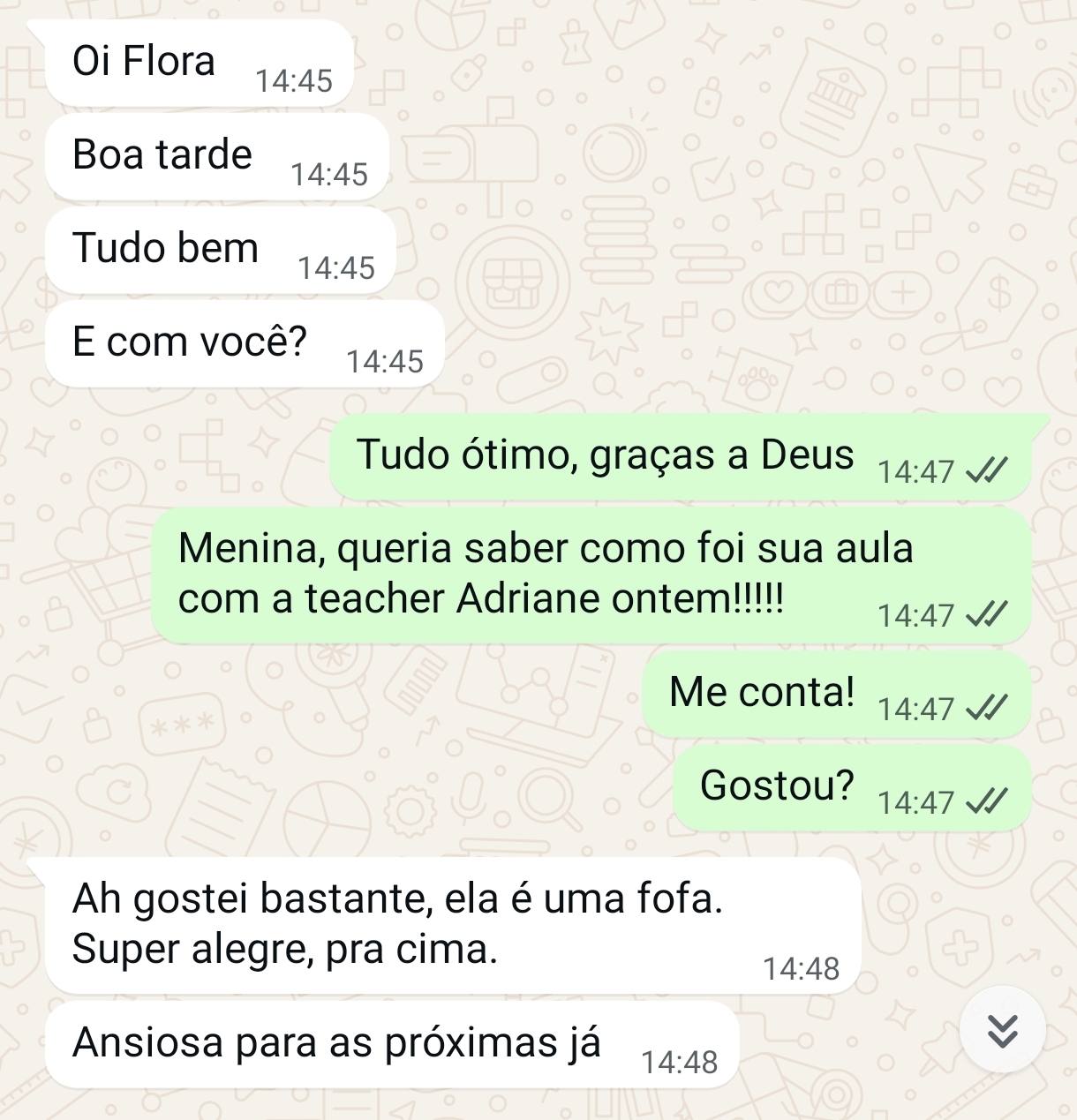 Conversa no WhatsApp com depoimento real de aluno da Witty